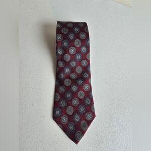 Dior Red and Blue Tie with Polka Dot Design